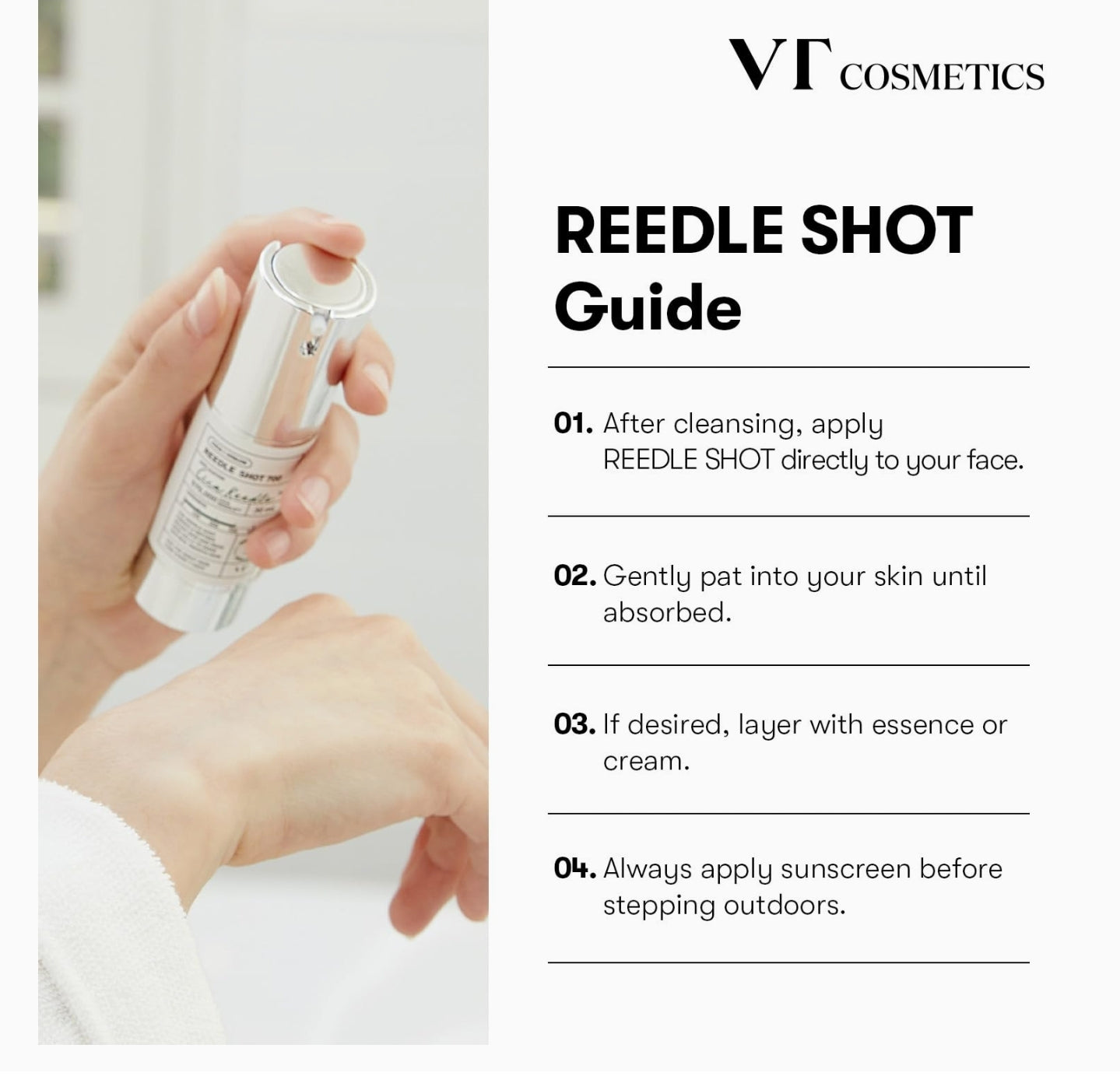 VT COSMETICS CICA Reedle Shot 300 Microneedling Serum, 1.69Fl Oz (50ml) | Advanced Night Exosome, Centella Asiatica, Hyaluronic Acid, Propolis