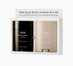 Abib Airy & Quick Sunstick DUO SPF50+ Broad Spectrum Semi-Matte & Quick Glowy Finish, No White Cast, Korean Sunscreen Stick for All Skin Types, 2 Count