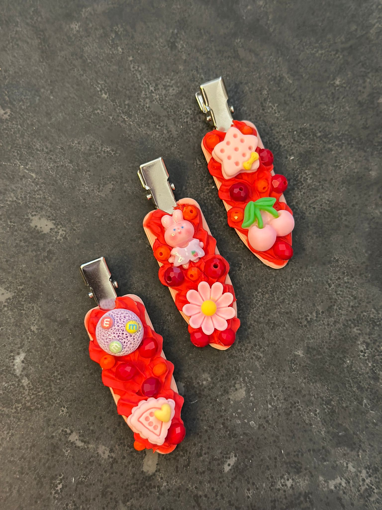 3pc set creative handmade hair clips 3pc set creative handmade hair clips