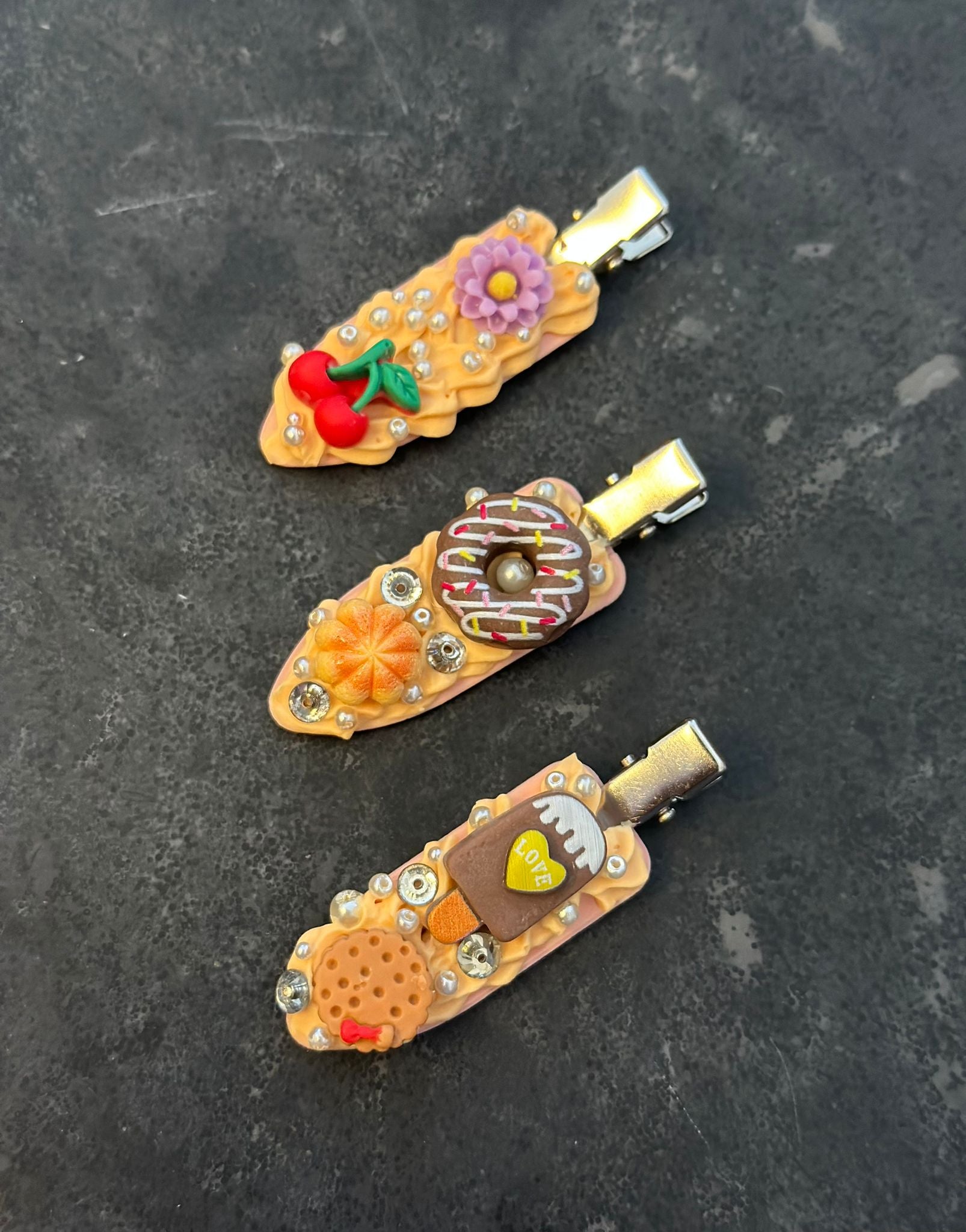 3pc set creative handmade hair clips 3pc set creative handmade hair clips
