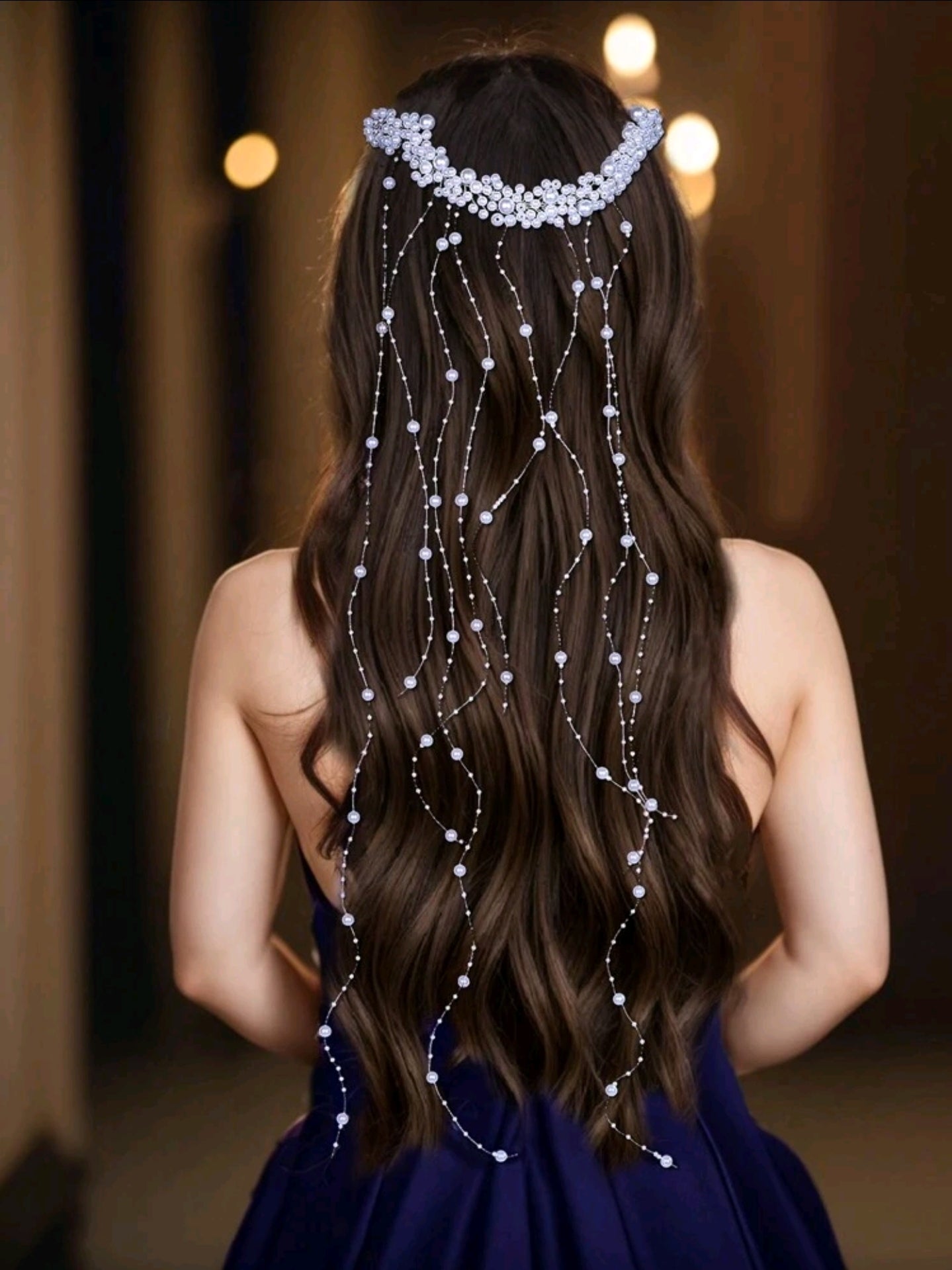 Multi-Layer Faux Pearl Tassel Hair Accessory, Fashion Women Hairpin Suitable For Wedding Party Multi-Layer Faux Pearl Tassel Hair Accessory, Fashion Women Hairpin Suitable For Wedding Party