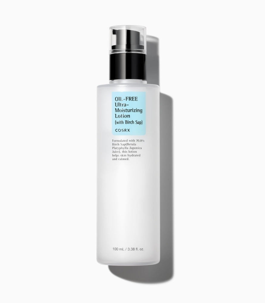 COSRX Oil Free Lotion with Birch Sap, Daily Acne Facial Moisturizer, Hydrating Moisturizer for All Skin Types, Korean Skin Care, Paraben free, 3.38 fl.oz / 100ml