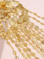 Gold Plated Coins Hat Hair Jewelry For Women Belly Dance Head Chain Headpiece Ethnic Tribal Statement Hair Accessori
