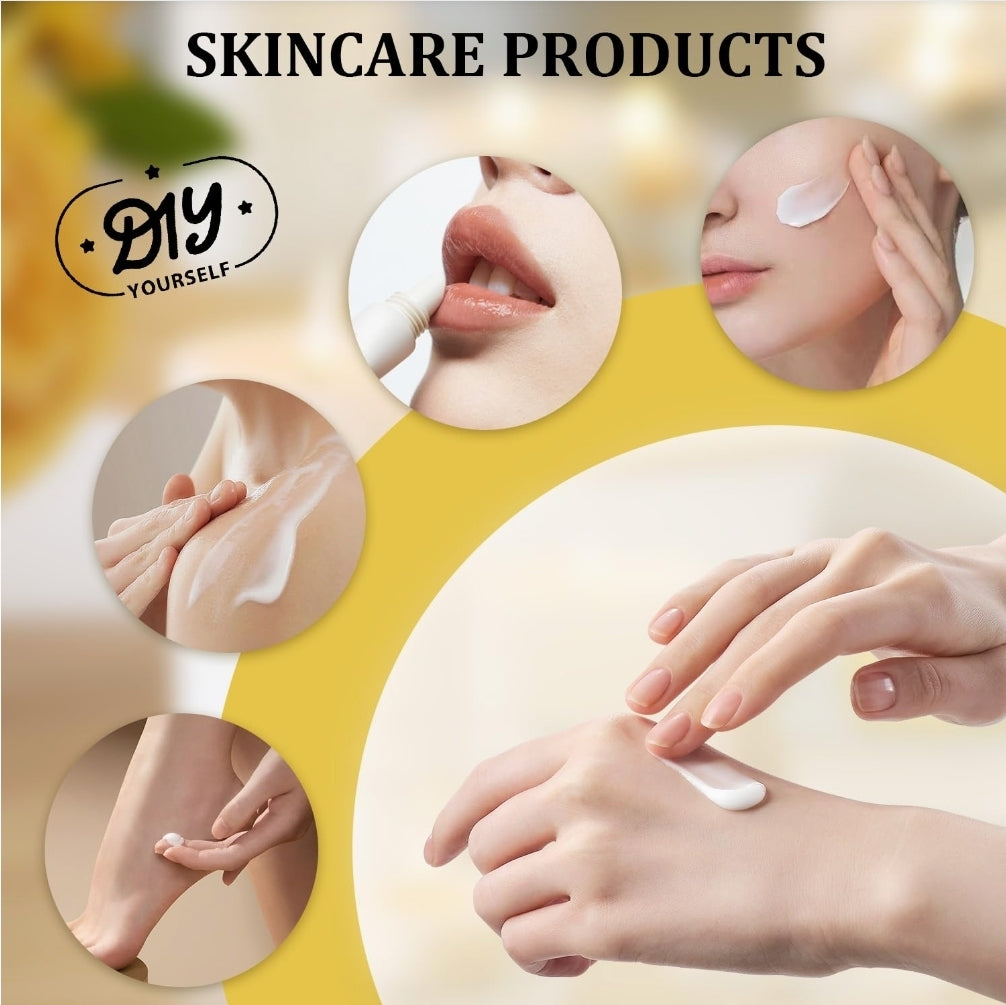 VEGISHINE Pure and Natural White Beeswax for Candle Making, DIY Skin Care, Lip Balm, Polishing, Lotion, Soap, Candle Making Supplies