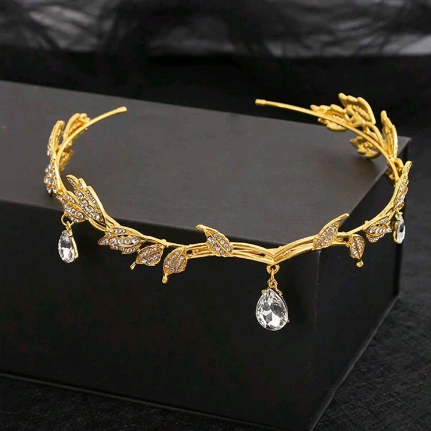 1pc Crystal Leaf Shaped Crown Adjustable Elf Headband Fairy Dressing Accessory Vintage Fairy Princess Headpiece Bridal Wedding Hair Ornaments 1pc Crystal Leaf Shaped Crown Adjustable Elf Headband Fairy Dressing Accessory Vintage Fairy Princess Headpiece Bridal Wedding Hair Ornaments