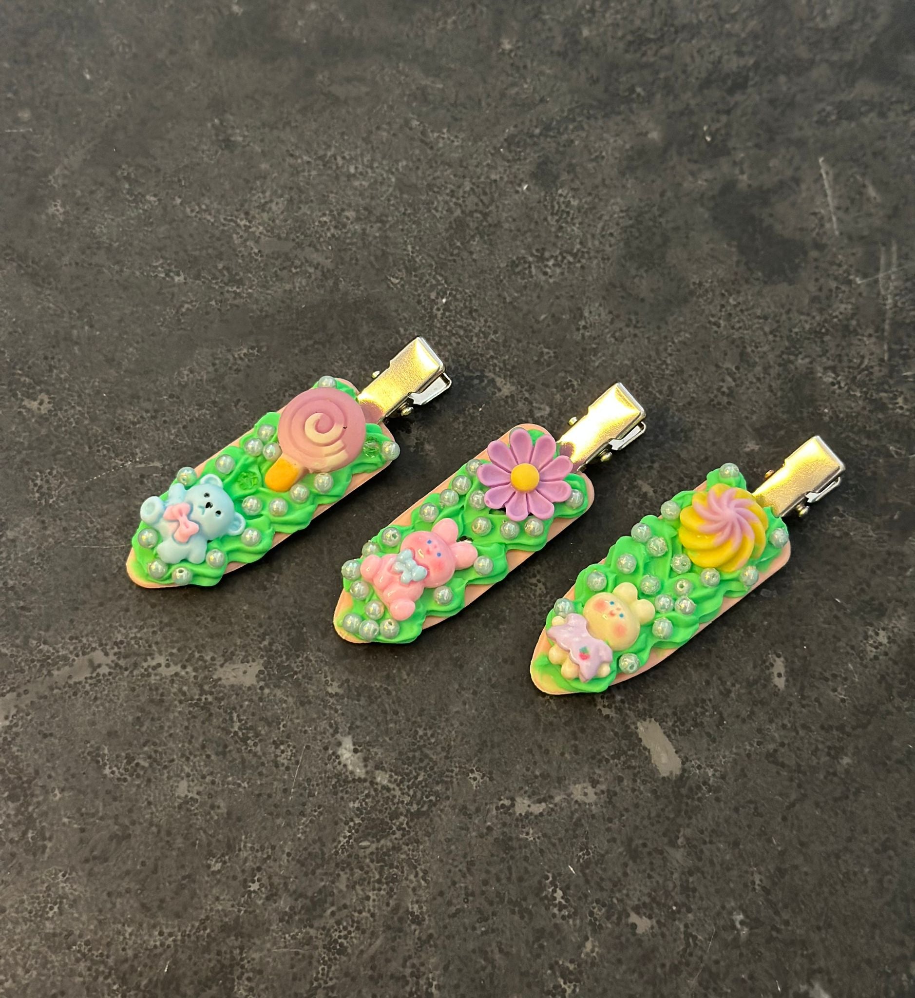 3pc set creative handmade hair clips 3pc set creative handmade hair clips