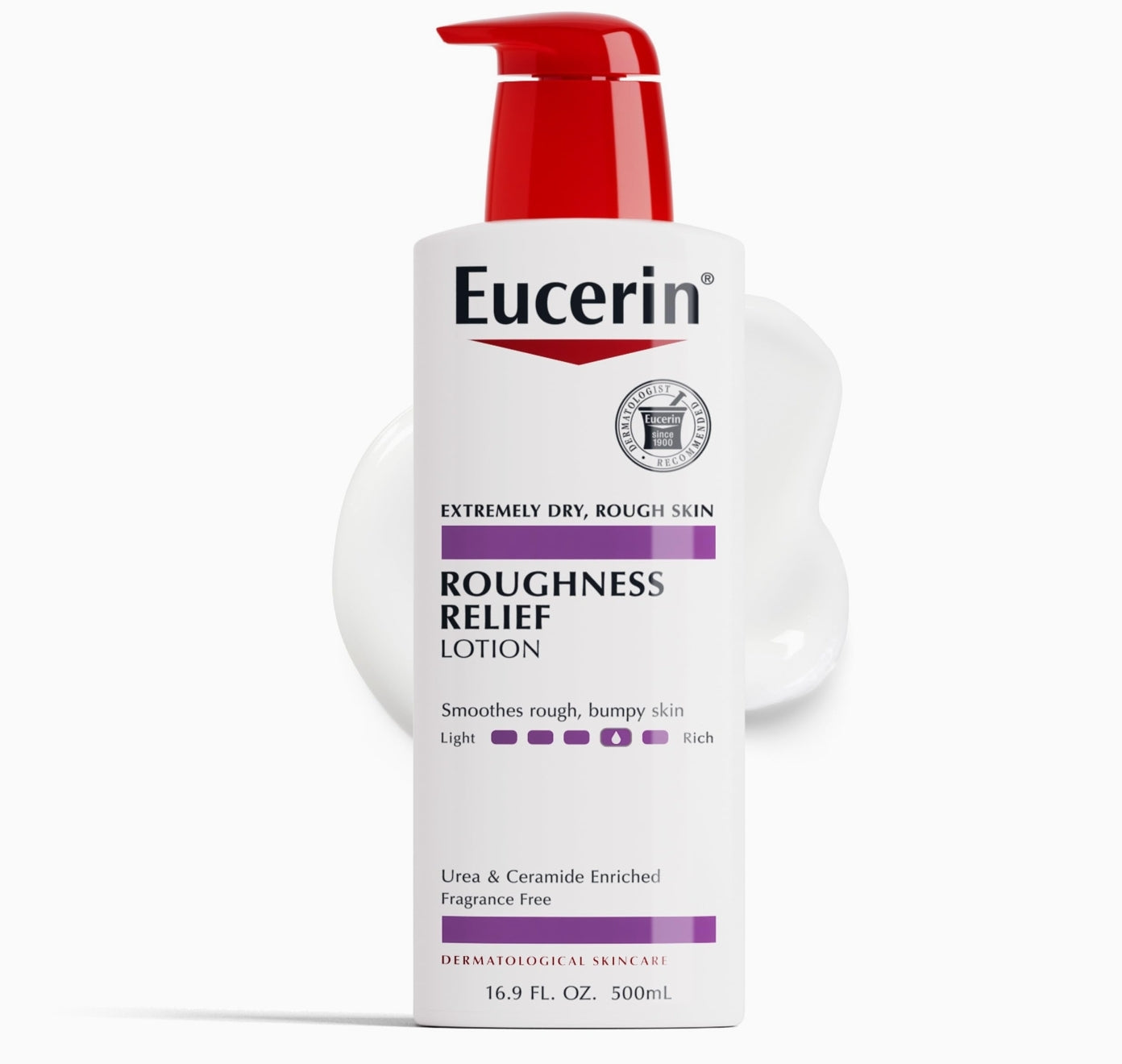 Eucerin Roughness Relief Body Lotion for Extremely Dry, Rough Skin, Urea Enriched Body Moisturizer, 16.9 Fl Oz Bottle Eucerin Roughness Relief Body Lotion for Extremely Dry, Rough Skin, Urea Enriched Body Moisturizer, 16.9 Fl Oz Bottle