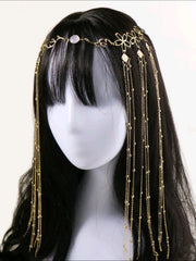 Tassel Charm Flower Decor Hair Clip With Chain Party Bow Carnival Head Jewelry