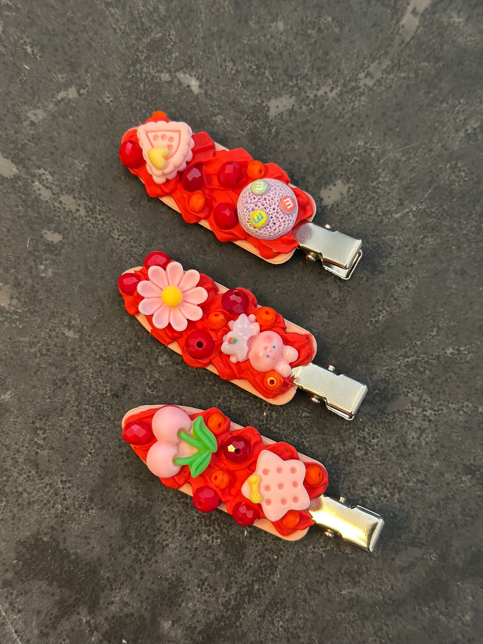 3pc set creative handmade hair clips 3pc set creative handmade hair clips