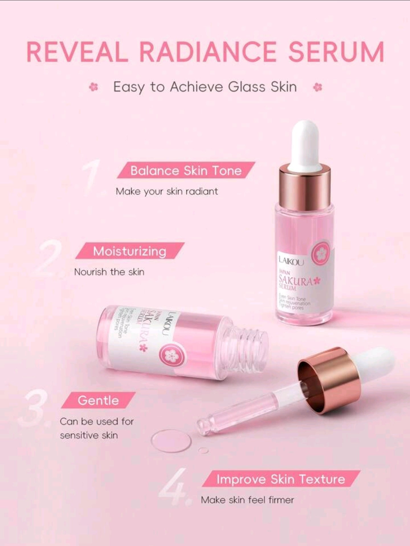 1 Set of 7pcs Moisture Repair LAIKOU Japan Sakura 1 Set of 7pcs Moisture Repair LAIKOU Japan Sakura