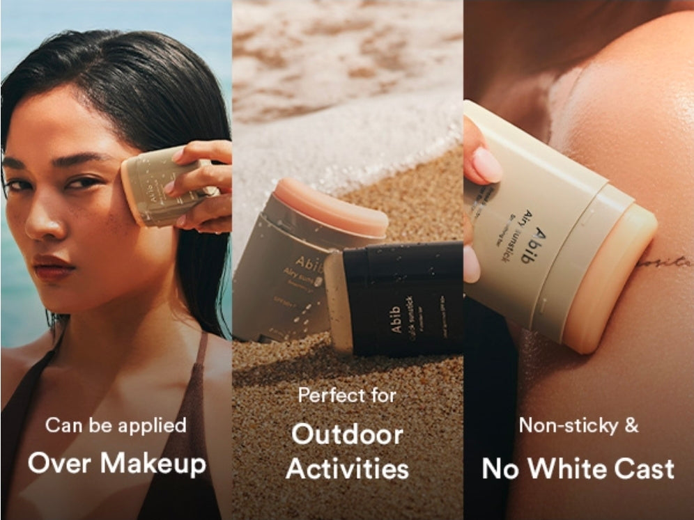 Abib Airy & Quick Sunstick DUO SPF50+ Broad Spectrum Semi-Matte & Quick Glowy Finish, No White Cast, Korean Sunscreen Stick for All Skin Types, 2 Count