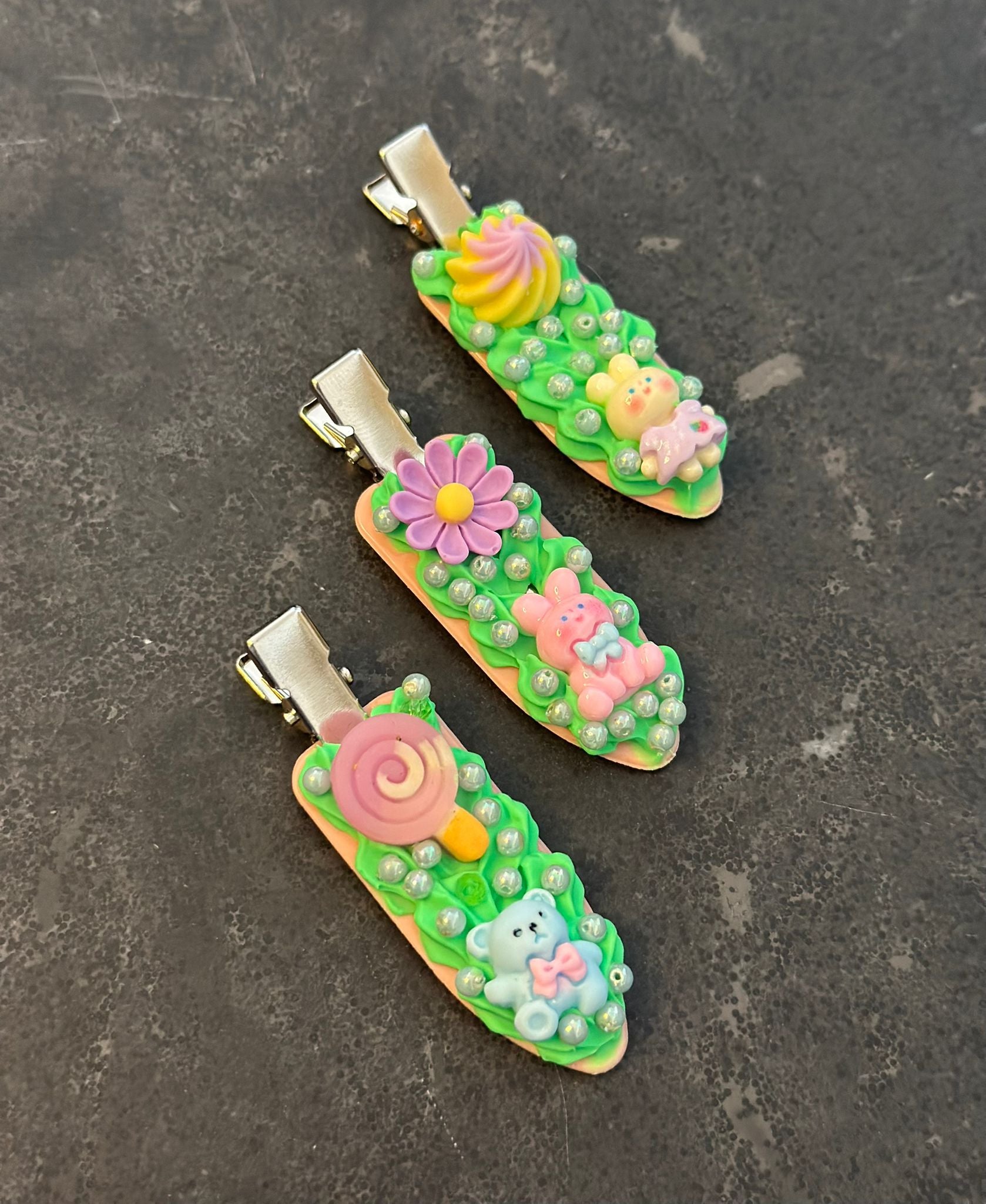 3pc set creative handmade hair clips 3pc set creative handmade hair clips