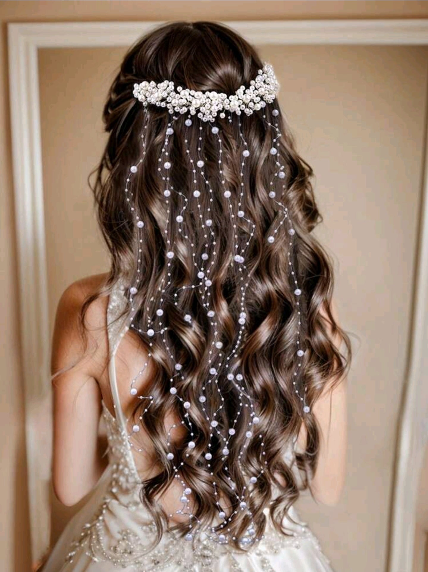 Multi-Layer Faux Pearl Tassel Hair Accessory, Fashion Women Hairpin Suitable For Wedding Party Multi-Layer Faux Pearl Tassel Hair Accessory, Fashion Women Hairpin Suitable For Wedding Party