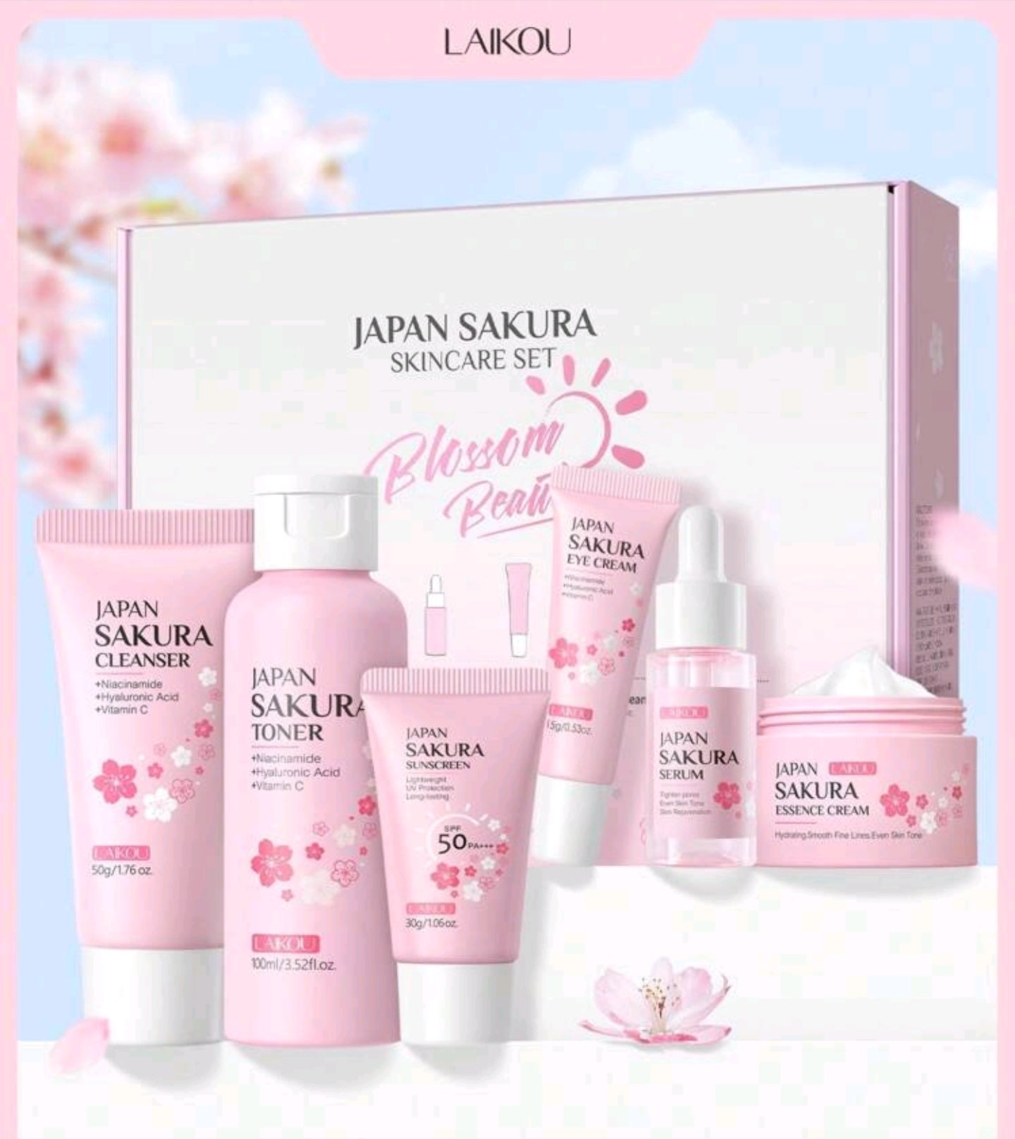 Laikou
JAPAN SAKURA SKINCARE SET BLOSSOM BEAUTY