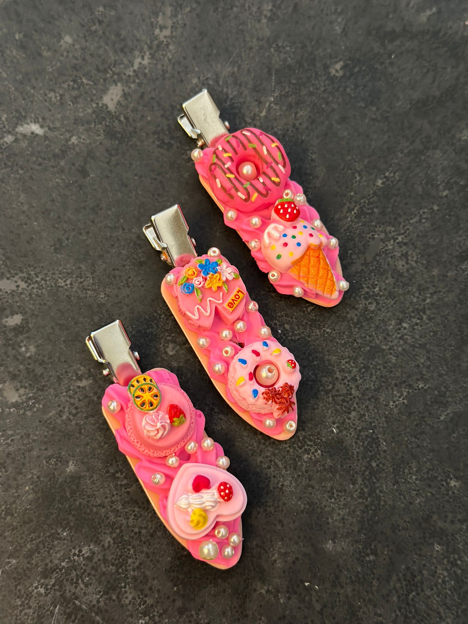 3pc set creative handmade hair clips 3pc set creative handmade hair clips