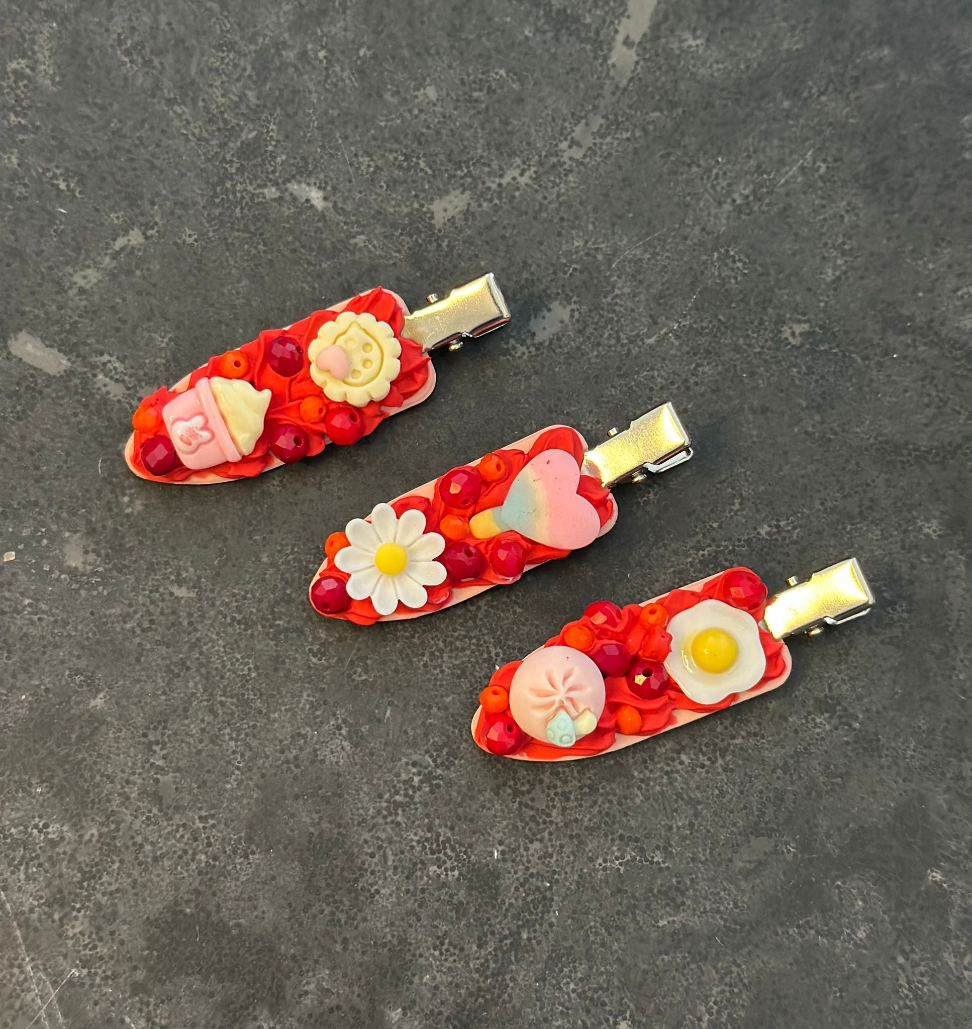 3pc set creative handmade hair clips 3pc set creative handmade hair clips