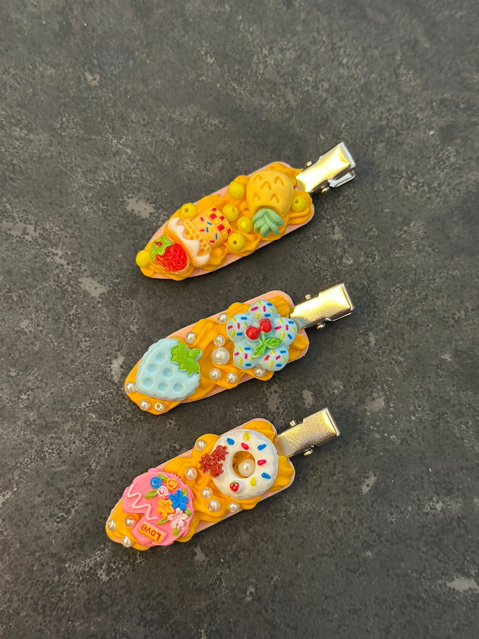 3pc set creative handmade hair clips 3pc set creative handmade hair clips