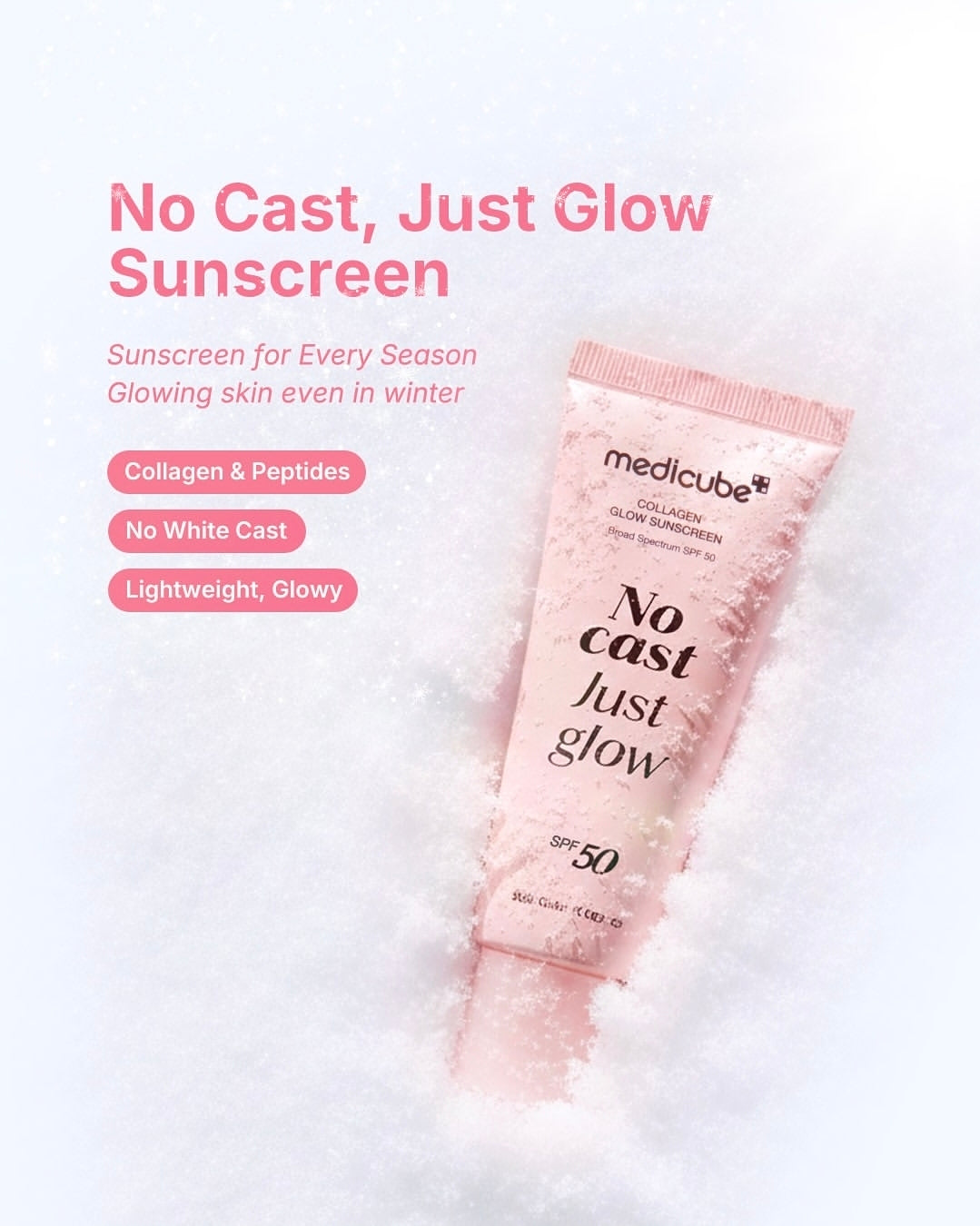 Medicube Sunscreen No Cast Just Dew PDRN Hydrating UV Sun Serum, SPF 50