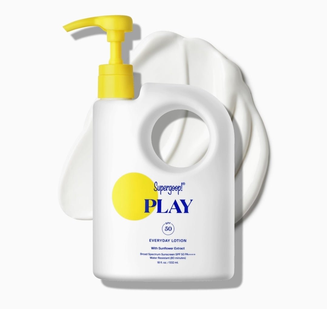 Supergoop! PLAY Everyday SPF 50 Broad Spectrum Body & Face Sunscreen | Fast Absorbing | Water & Sweat Resistant | Great for Active Days | 18 fl oz Supergoop! PLAY Everyday SPF 50 Broad Spectrum Body & Face Sunscreen | Fast Absorbing | Water & Sweat Resistant | Great for Active Days | 18 fl oz