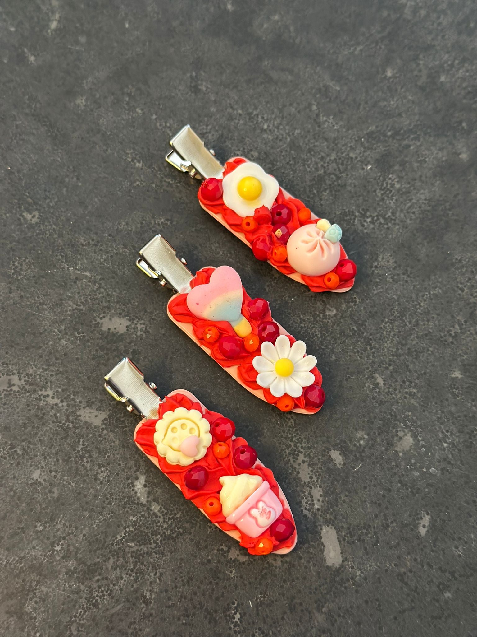 3pc set creative handmade hair clips 3pc set creative handmade hair clips