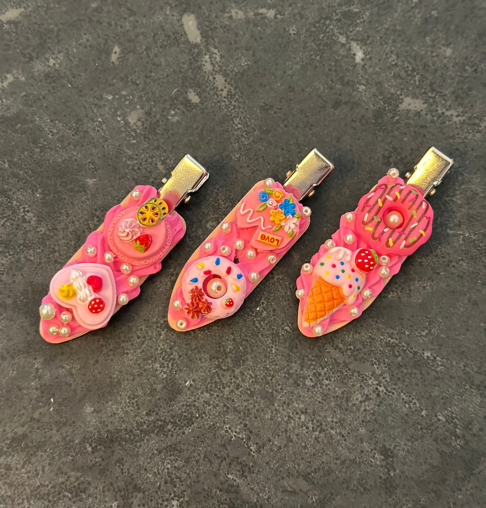 3pc set creative handmade hair clips 3pc set creative handmade hair clips