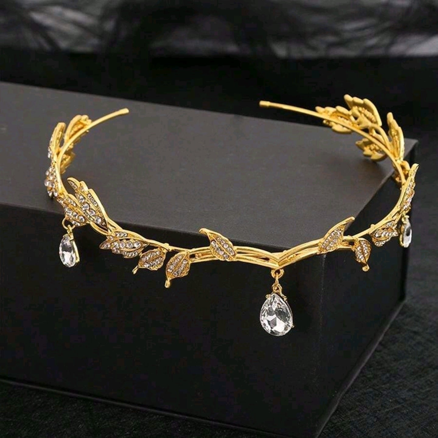 1pc Crystal Leaf Shaped Crown Adjustable Elf Headband Fairy Dressing Accessory Vintage Fairy Princess Headpiece Bridal Wedding Hair Ornaments 1pc Crystal Leaf Shaped Crown Adjustable Elf Headband Fairy Dressing Accessory Vintage Fairy Princess Headpiece Bridal Wedding Hair Ornaments