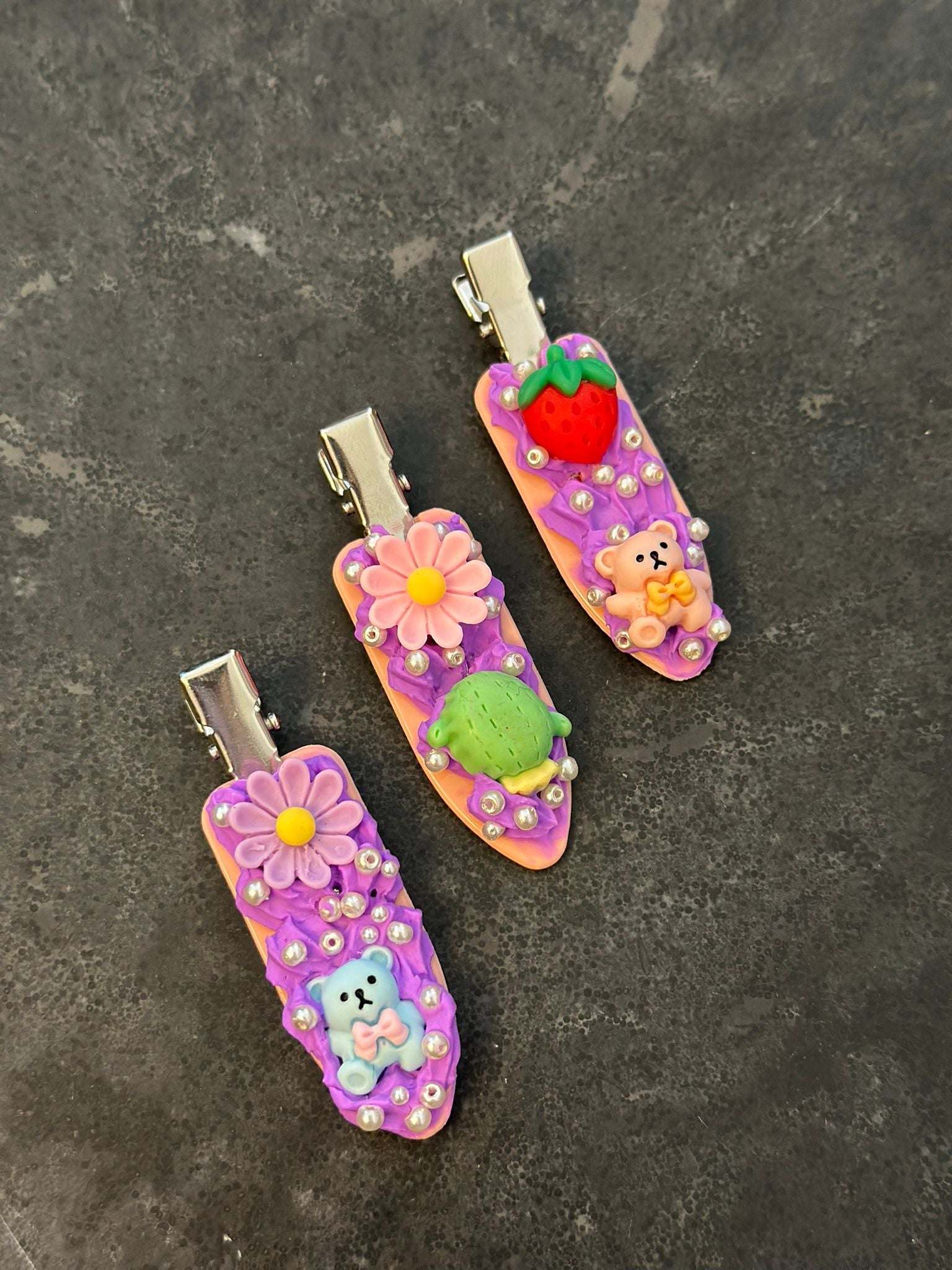 3pc set creative handmade hair clips 3pc set creative handmade hair clips