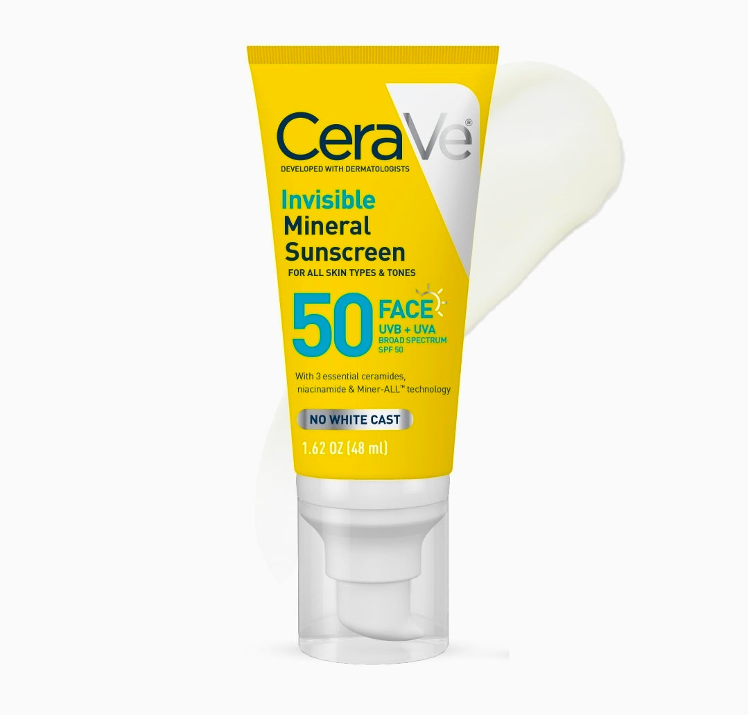 CeraVe Invisible Mineral Sunscreen SPF 50, 1.62flOZ