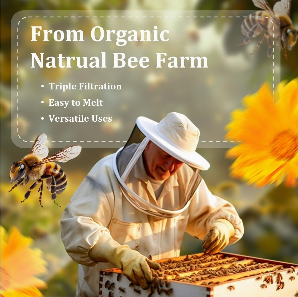 VEGISHINE Pure and Natural White Beeswax for Candle Making, DIY Skin Care, Lip Balm, Polishing, Lotion, Soap, Candle Making Supplies