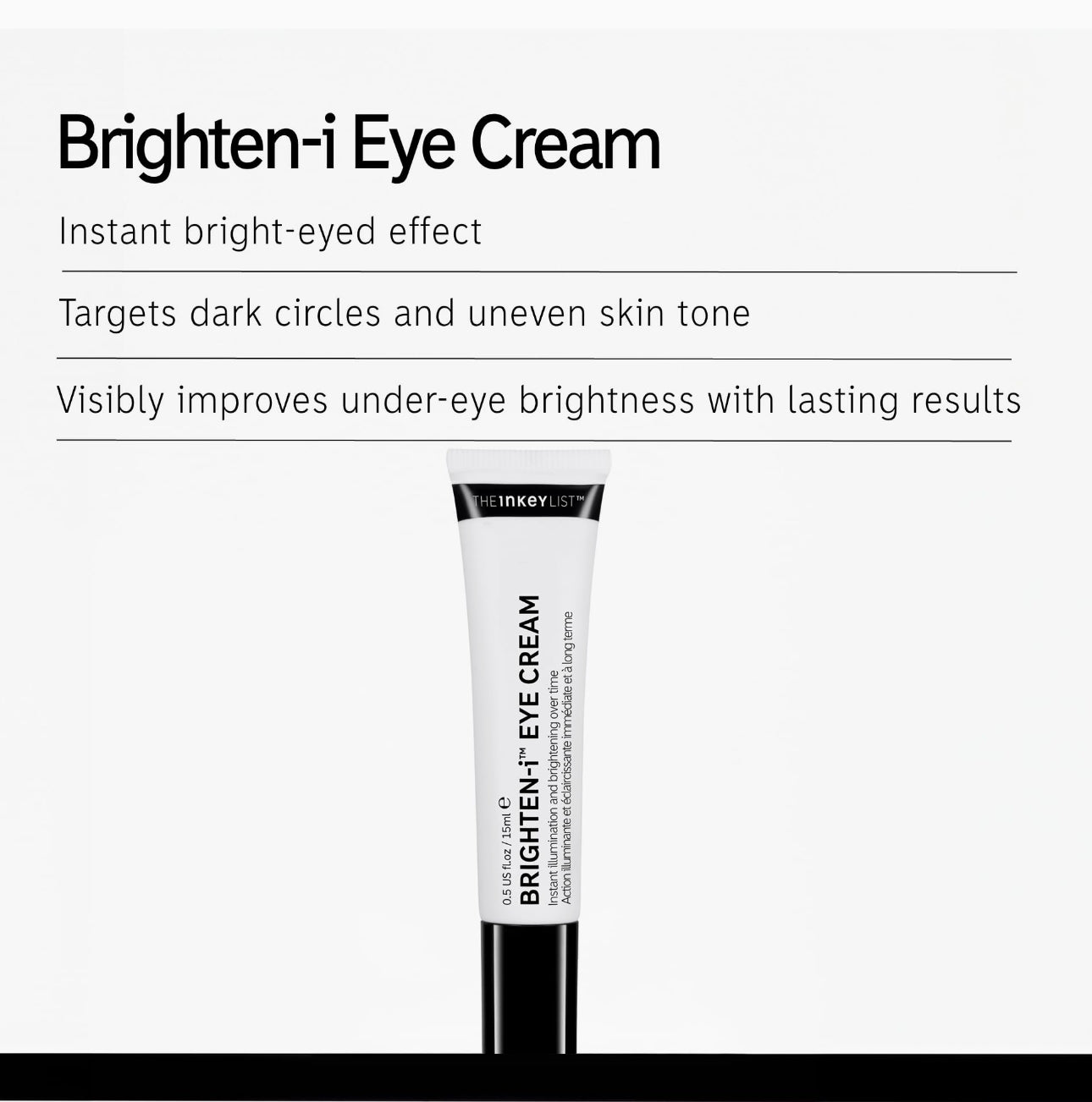 The INKEY List Brighten-I Eye Cream, Under-Eye Cream Helps Reduce Appearance of Dark Circles and Boost Skin’s Glow, Makeup Under-Eye Primer, 0.50 fl oz