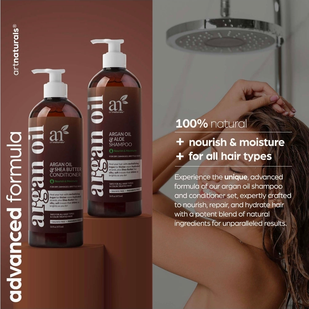 Argan Oil Shampoo and Conditioner Set - Sulfate-Free Formula with Nourishing Moroccan Oil and Keratin -for All Hair, Curly or Straight - Hydrate Repair Defy Frizz for Salon-like Results!16 Fl Oz 2 PK Argan Oil Shampoo and Conditioner Set - Sulfate-Free Formula with Nourishing Moroccan Oil and Keratin -for All Hair, Curly or Straight - Hydrate Repair Defy Frizz for Salon-like Results!16 Fl Oz 2 PK
