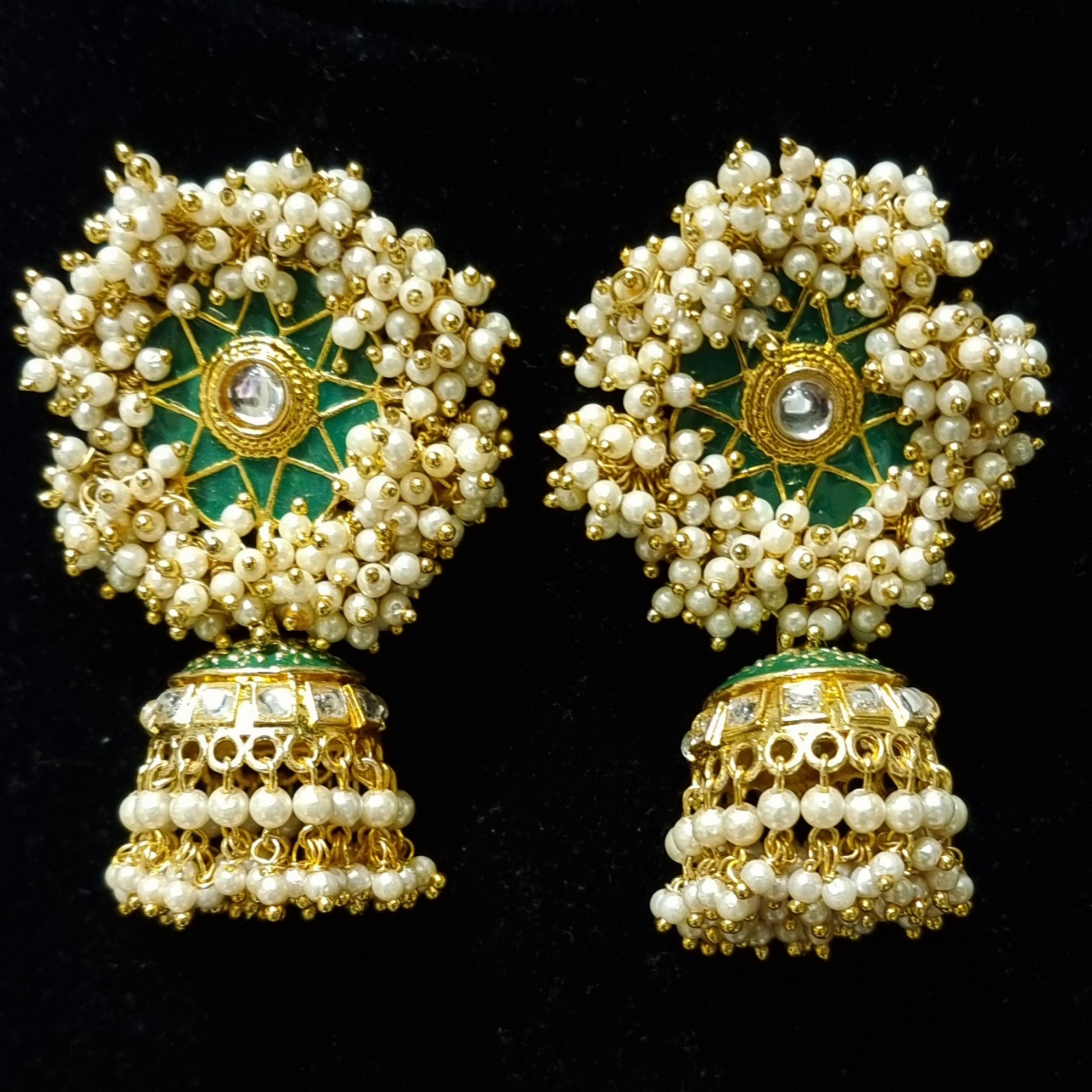 Gajra pearl jhumka. Gajra pearl jhumka.