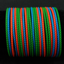 Load image into Gallery viewer, Multi coloured metal bangle set.