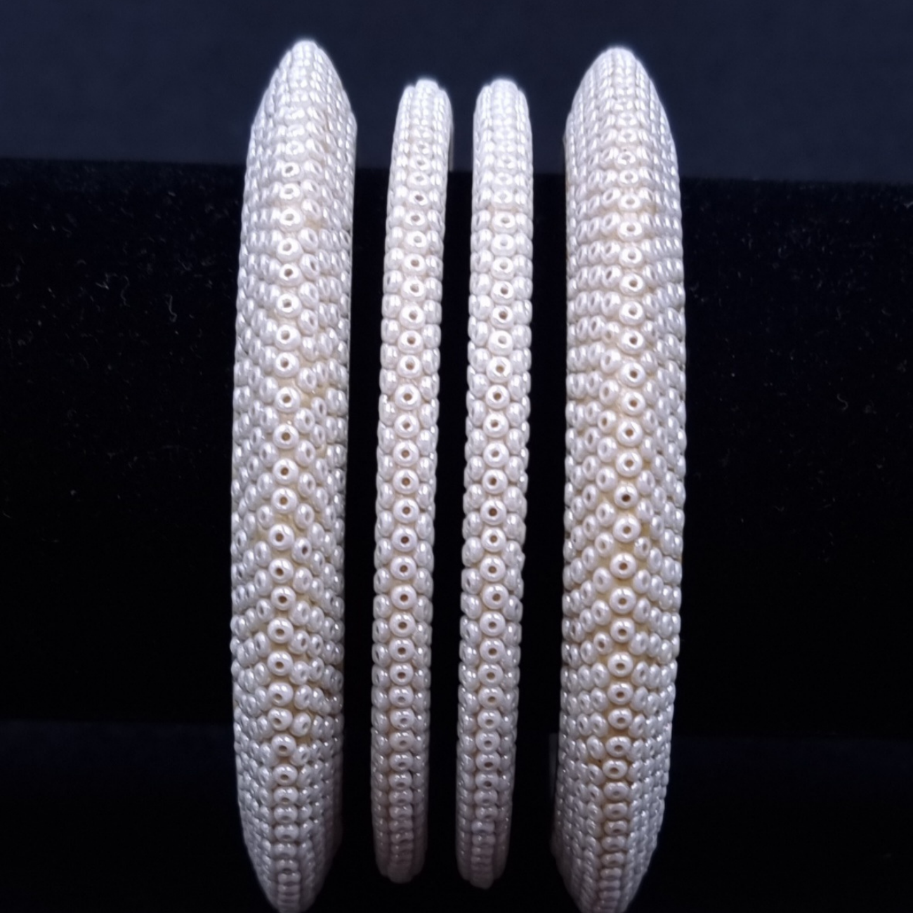 French hand beaded pearl bangles