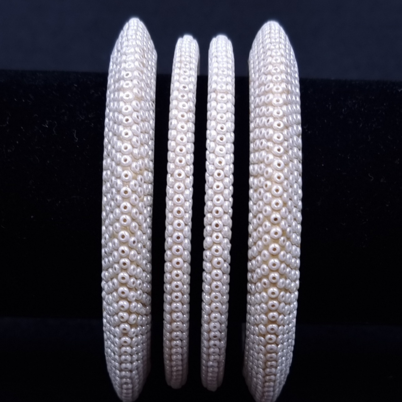 French hand beaded pearl bangles French hand beaded pearl bangles