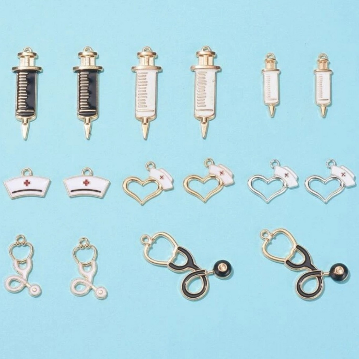 Medical charm drop Earrings.