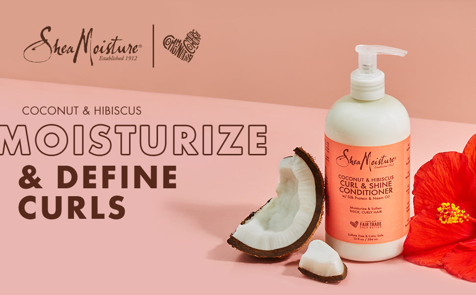 SheaMoisture Curl and Shine Conditioner for Thick, Curly Hair Coconut and Hibiscus to Restore and Smooth Dry Hair 13 oz SheaMoisture Curl and Shine Conditioner for Thick, Curly Hair Coconut and Hibiscus to Restore and Smooth Dry Hair 13 oz