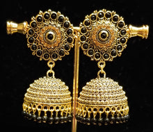 Load image into Gallery viewer, Golden brass multi color jhumkas