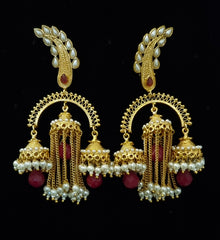 Fusion Chandbali Traditional Chain Tassel Earrings.