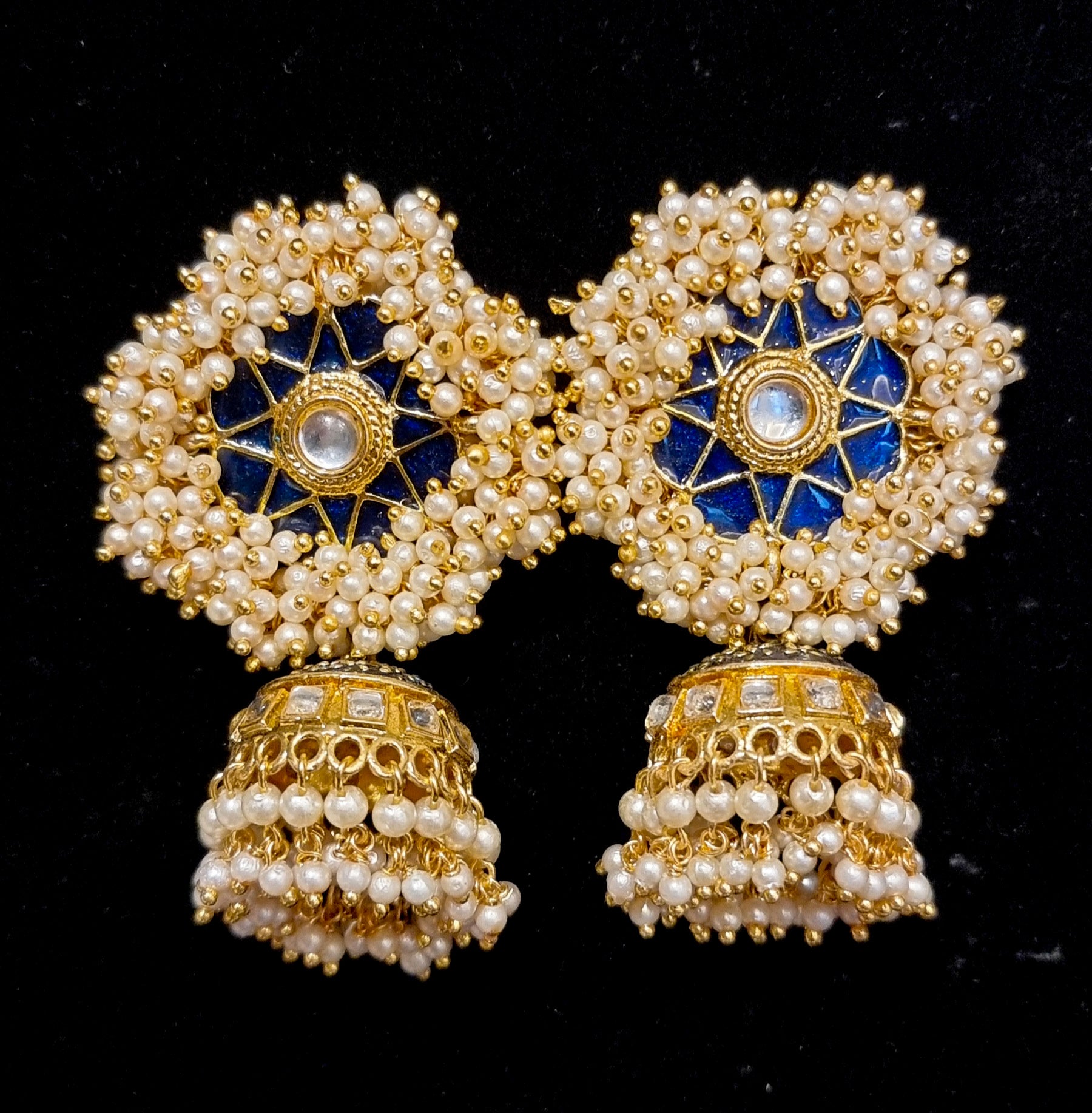 Gajra pearl jhumka. Gajra pearl jhumka.