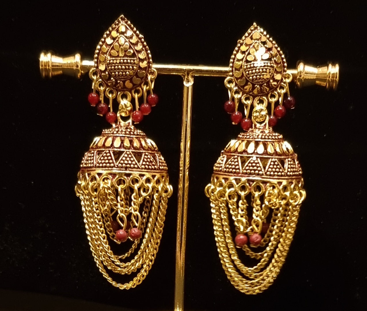 Copper gold matte finish antique earrings. Copper gold matte finish antique earrings.
