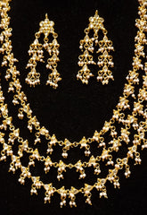 Priyaasi Kundan Beads Gold Plated Layered Traditional Jewellery Set