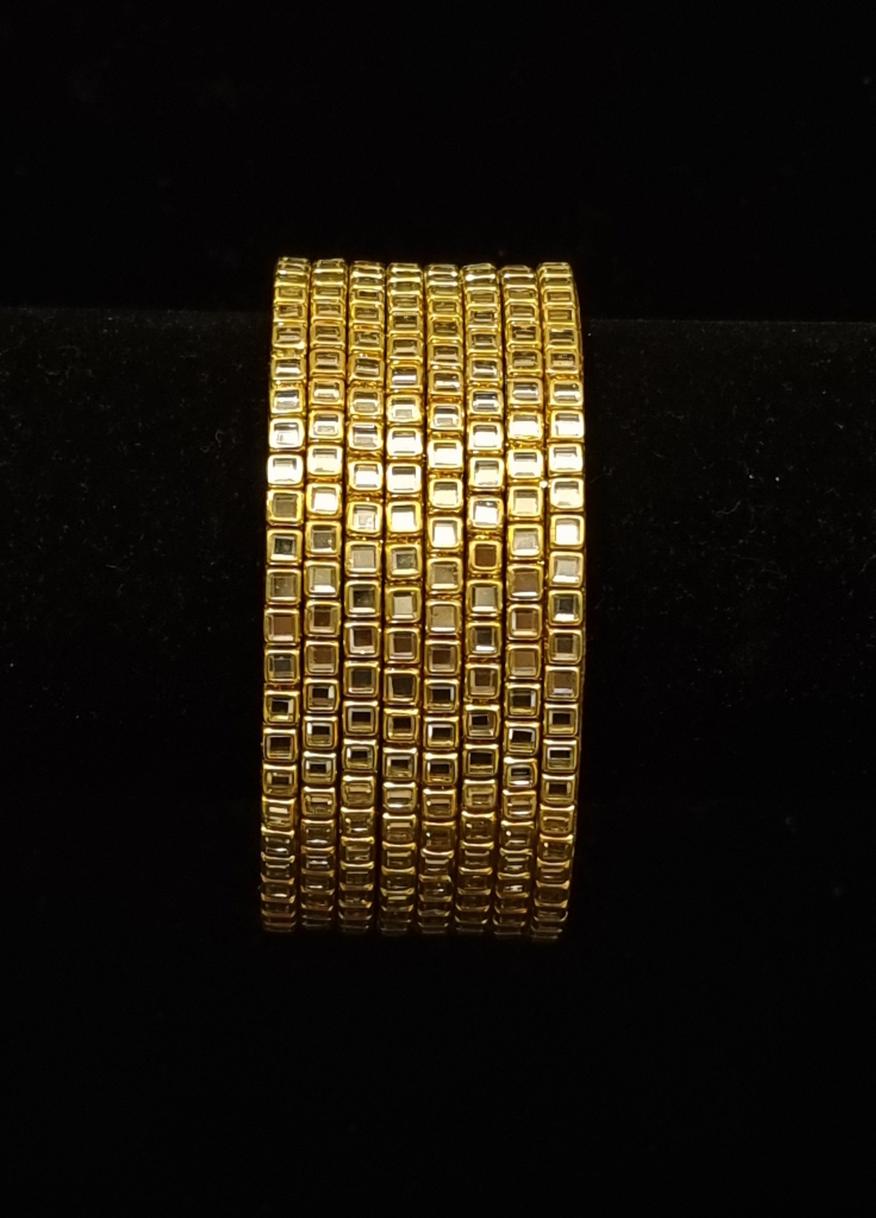 Brass kundan bangles. ( 4 bangles ) Brass kundan bangles. ( 4 bangles )