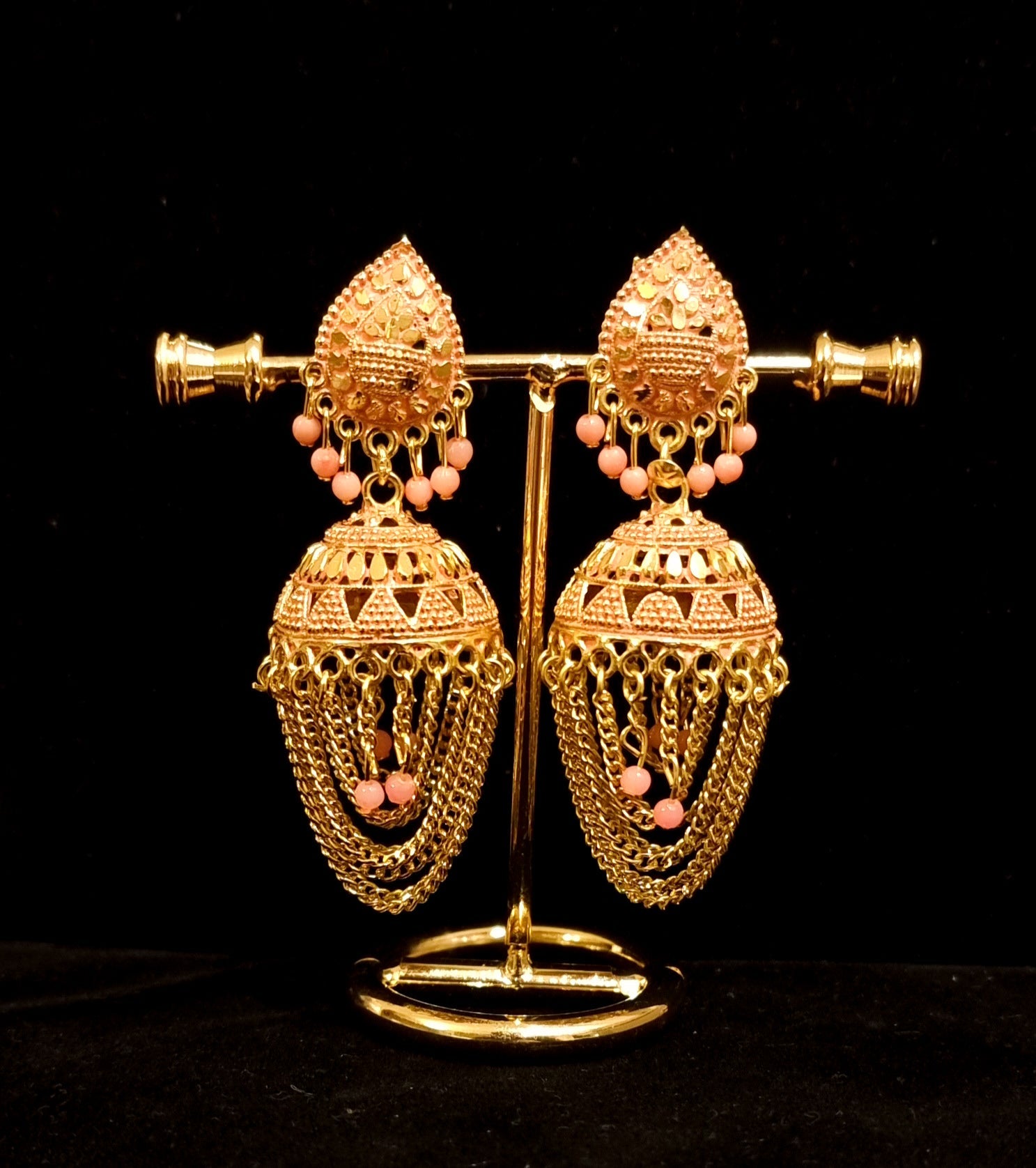 Copper gold matte finish antique earrings. Copper gold matte finish antique earrings.