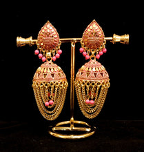 Load image into Gallery viewer, Copper gold matte finish antique earrings.