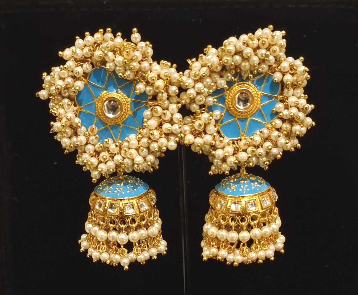Gajra pearl jhumka. Gajra pearl jhumka.