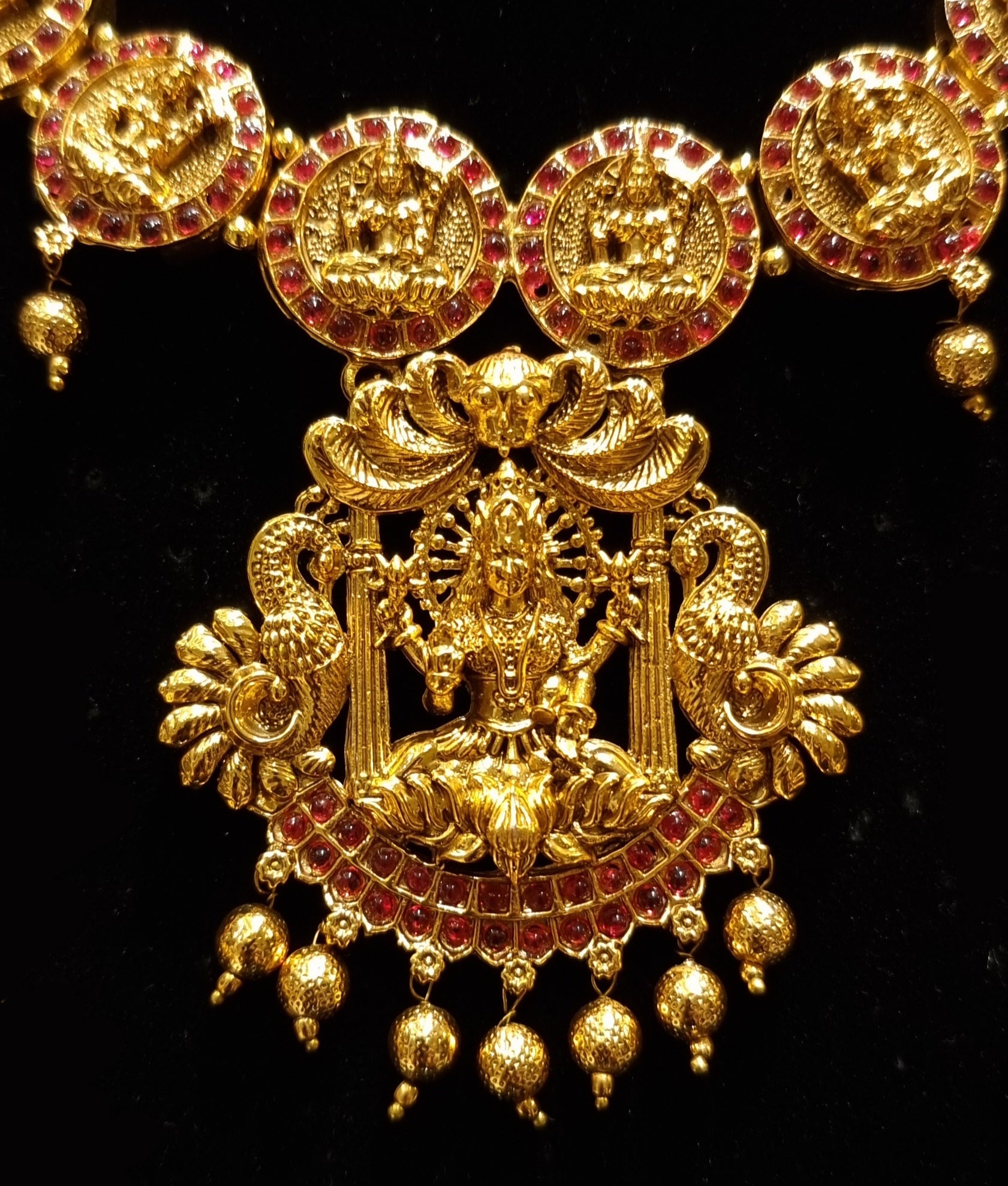 Premium Antique Matte Goddess Grand Haram Set Premium Antique Matte Goddess Grand Haram Set