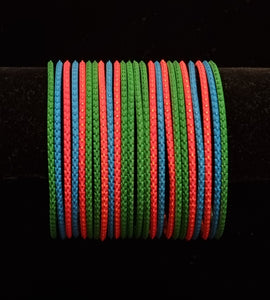 ( 2.8 ) Multi colours metal bangles.