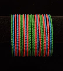 ( 2.8 ) Multi colours metal bangles.