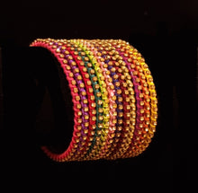 Load image into Gallery viewer, ( 2.6 )Multi silk thread stone bangles.